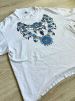 Sm/Med - Vintage 90s Southwestern / Tribal Necklace Print Cropped T-Shirt