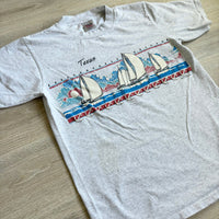Sm/Med - Vintage 90s Texas Sailboat Wraparound Puff T-Shirt