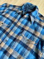 Sm/Med - Vintage 60s Pendleton Blue Plaid Flannel Guide Shirt