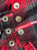 Sm/Med - Vintage 60s H Bar C Plaid Flannel Pearlsnap Western Shirt