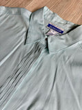 Med/Lrg - Vintage 80s Pendleton Soft Blue/Green Pleated Office Button Up Shirt