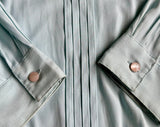 Med/Lrg - Vintage 80s Pendleton Soft Blue/Green Pleated Office Button Up Shirt