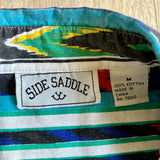 Med/Lrg - Vintage 90s Side Saddle Southwestern Striped Button Up Shirt