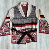 Womens Small - Vintage 80s Sears Belted Cardigan / Sweater