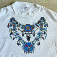 Sm/Med - Vintage 90s Southwestern / Tribal Necklace Print Cropped T-Shirt