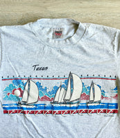 Sm/Med - Vintage 90s Texas Sailboat Wraparound Puff T-Shirt