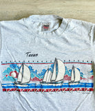Sm/Med - Vintage 90s Texas Sailboat Wraparound Puff T-Shirt