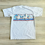 Sm/Med - Vintage 90s Texas Sailboat Wraparound Puff T-Shirt