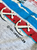 Sm/Med - Vintage 90s Texas Sailboat Wraparound Puff T-Shirt