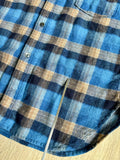Sm/Med - Vintage 60s Pendleton Blue Plaid Flannel Guide Shirt