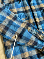 Sm/Med - Vintage 60s Pendleton Blue Plaid Flannel Guide Shirt