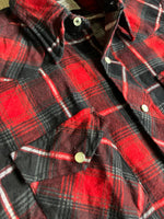 Sm/Med - Vintage 60s H Bar C Plaid Flannel Pearlsnap Western Shirt