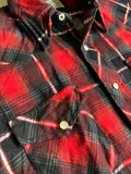 Sm/Med - Vintage 60s H Bar C Plaid Flannel Pearlsnap Western Shirt