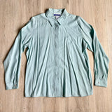 Med/Lrg - Vintage 80s Pendleton Soft Blue/Green Pleated Office Button Up Shirt