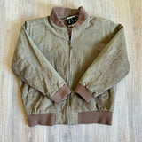 Vintage 90s Suede Leather Bomber Jacket (Mens Medium)