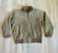 Vintage 90s Suede Leather Bomber Jacket (Mens Medium)