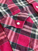 Medium - Vintage 90s Ely Red/Black/Beige Flannel Pearlsnap Western Shirt