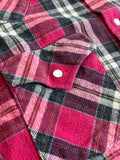 Medium - Vintage 90s Ely Red/Black/Beige Flannel Pearlsnap Western Shirt