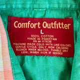 M/L - Vintage 80s Seafoam Green Plaid Thin Flannel Button Up Shirt