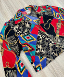 Medium - Vintage 90s Western Plains Southwestern Print Cropped Shirt