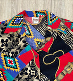 Medium - Vintage 90s Western Plains Southwestern Print Cropped Shirt