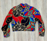Medium - Vintage 90s Western Plains Southwestern Print Cropped Shirt