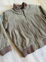 Vintage 90s Suede Leather Bomber Jacket (Mens Medium)