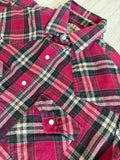 Medium - Vintage 90s Ely Red/Black/Beige Flannel Pearlsnap Western Shirt