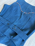 Vintage 70s Panhandle Slim Denim Vest w/ RWB Piping (Women's S/M)