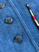 Vintage 70s Panhandle Slim Denim Vest w/ RWB Piping (Women's S/M)
