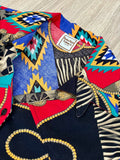 Medium - Vintage 90s Western Plains Southwestern Print Cropped Shirt