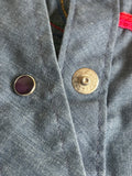 Womens Small - Vintage 70s JC Penny Dark Blue Chambray Western Embroidered Pearlsnap Shirt