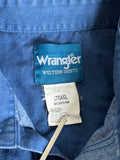 Med/Lrg - Vintage 90s Wrangler Blue / Aztec Pearlsnap Shirt