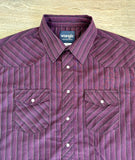 XL/2X - Vintage 90s Wrangler Purple/Black Striped Pearlsnap Western Shirt