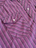 XL/2X - Vintage 90s Wrangler Purple/Black Striped Pearlsnap Western Shirt