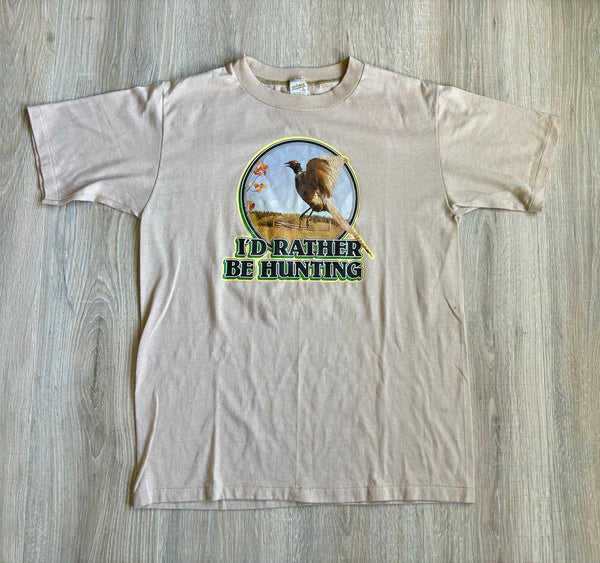Sm/Med - Vintage 70s I'd Rather Be Hunting / Bird / Pheasant Sportswear T-Shirt