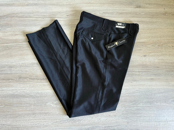 Vintage 80s Black Polyester Western Suit Pants (30 Waist)