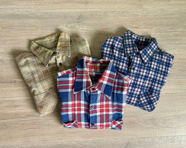 M/L - Vintage 80s Supreme Flannel Button-Up Shirt Bundle
