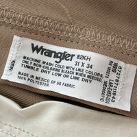 Classic Wrangler Wrancher Khaki Polyester Western Dress Jeans (30x34)