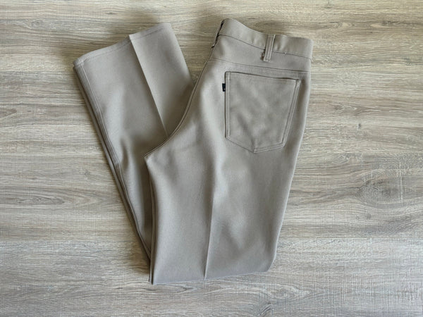 Vintage 70s Levis Beige Polyester Western Dress Jeans (36 waist)