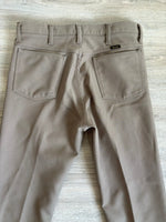 Classic Wrangler Wrancher Tan Polyester Western Dress Jeans (32 waist)