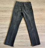 Vintage 70s Wrangler Faded Black / Gray MWZ Western Cowboy Cut Jeans (29 waist)