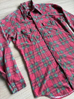 Sm/Med - Vintage 60s Sheplers Plaid Flannel Western Pearlsnap Shirt