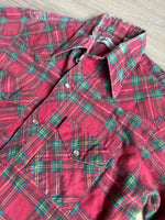 Sm/Med - Vintage 60s Sheplers Plaid Flannel Western Pearlsnap Shirt