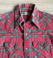 Sm/Med - Vintage 60s Sheplers Plaid Flannel Western Pearlsnap Shirt
