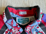 Womens Large - Vintage 90s SW Cowgirl Black / Southwestern / Cow Skull Button Up Shirt w/ Peek-a-boo Cut Out