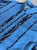 Medium - Vintage 90s Express Rider Baby Blue/ Southwest Striped Button Up Shirt