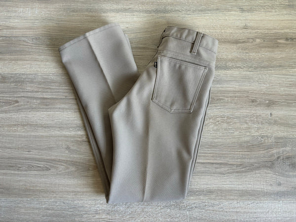 Vintage 70s Levis Beige Polyester Western Dress Jeans (29 waist)