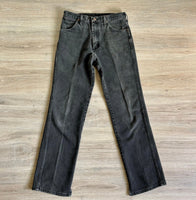 Vintage 70s Wrangler Faded Black / Gray MWZ Western Cowboy Cut Jeans (29 waist)
