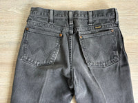 Vintage 70s Wrangler Faded Black / Gray MWZ Western Cowboy Cut Jeans (29 waist)